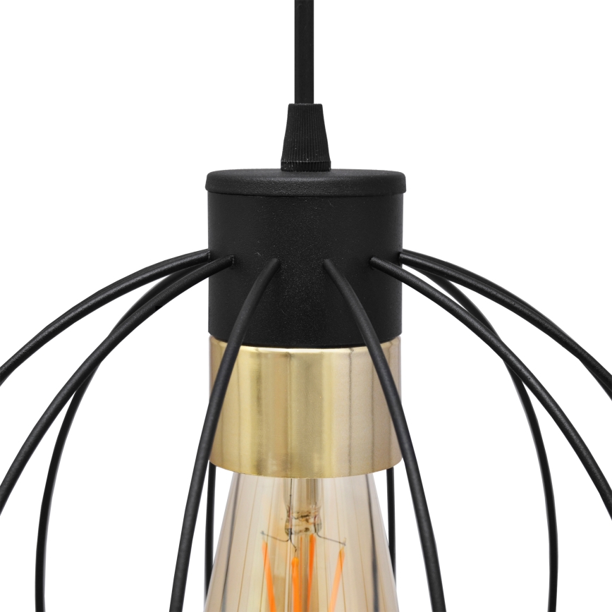Lestenec na vrvici STARLIGHT 1xE27/15W/230V črna/zlata