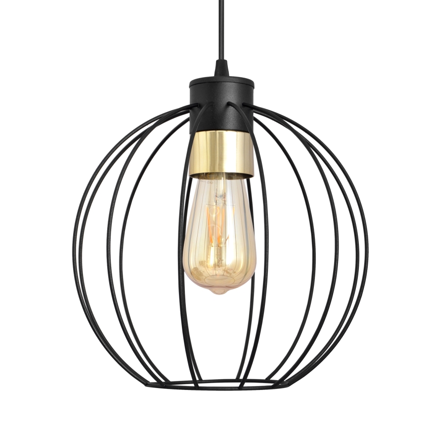 Lestenec na vrvici STARLIGHT 1xE27/15W/230V črna/zlata