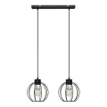 Lestenec na vrvici STARLIGHT 2xE27/15W/230V črn/srebrna