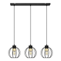 Lestenec na vrvici STARLIGHT 3xE27/15W/230V črna/zlata