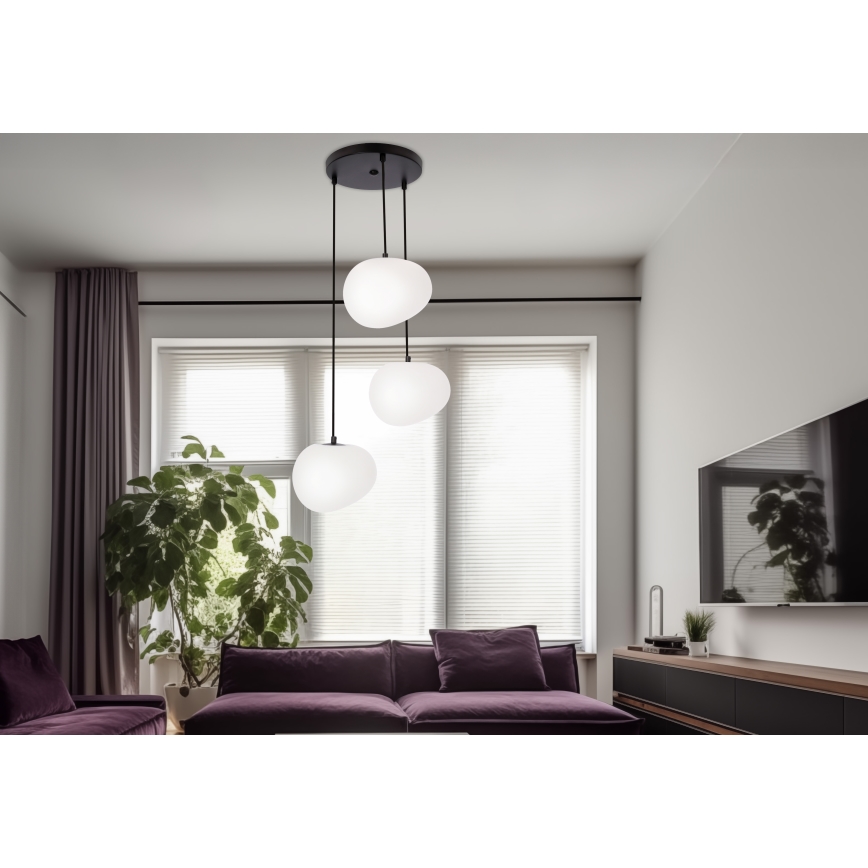 Lestenec na vrvici STONES 3xE27/40W/230V