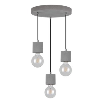 Lestenec na vrvici STRONG 3xE27/60W/230V beton