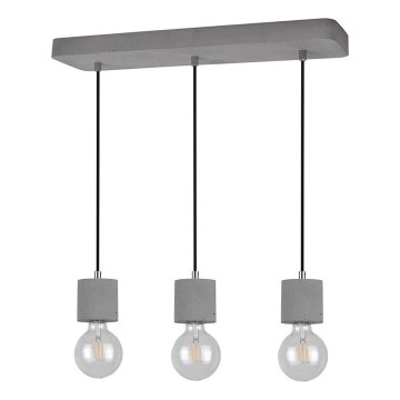 Lestenec na vrvici STRONG 3xE27/60W/230V beton