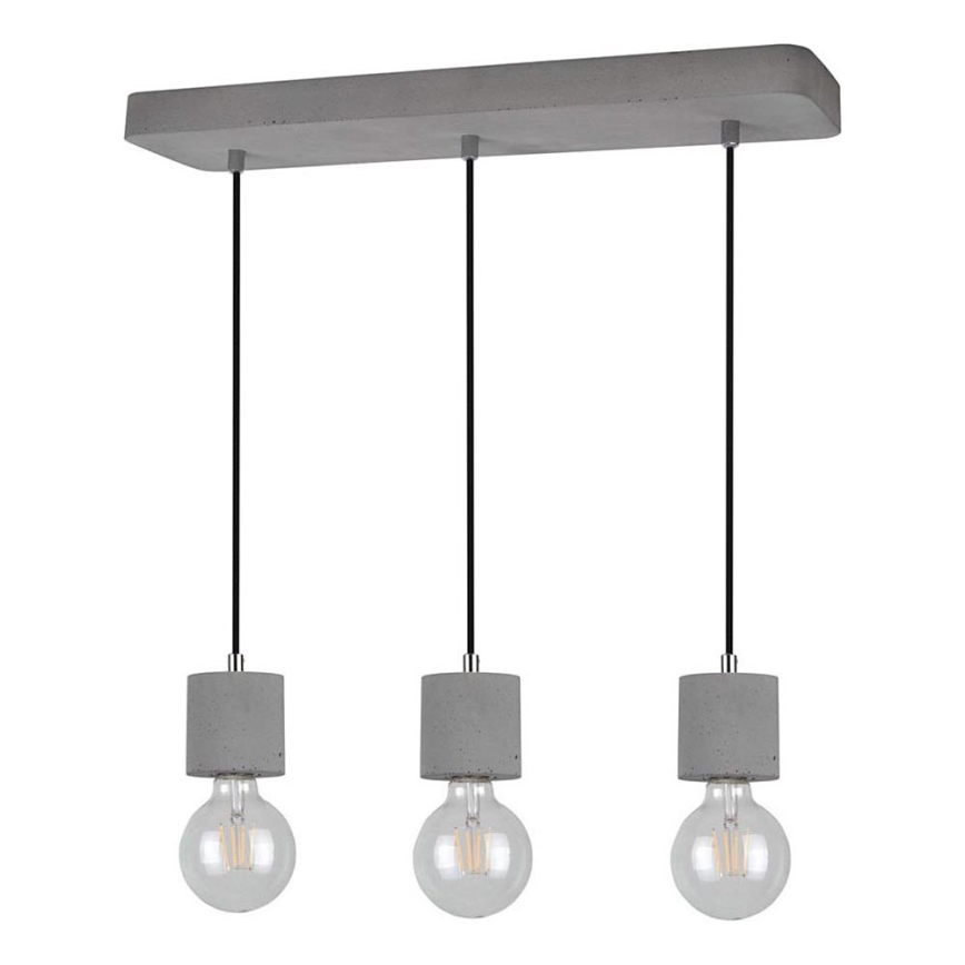 Lestenec na vrvici STRONG 3xE27/60W/230V beton