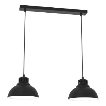 Lestenec na vrvici SVEN 2xE27/15W/230V črna