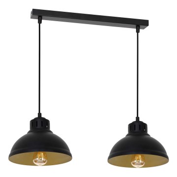 Lestenec na vrvici SVEN 2xE27/15W/230V črna/zlata
