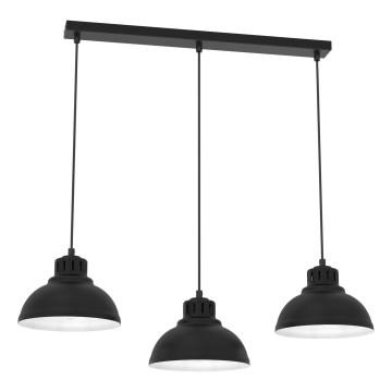 Lestenec na vrvici SVEN 3xE27/15W/230V črna