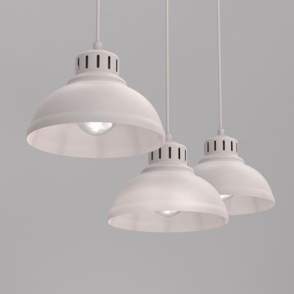 Lestenec na vrvici SVEN 3xE27/15W/230V kremne barve