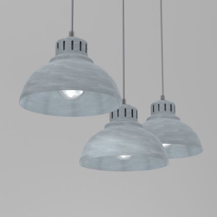 Lestenec na vrvici SVEN 3xE27/15W/230V siva