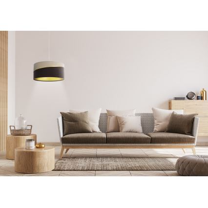 Lestenec na vrvici SWING 1xE27/60W/230V rjav/bež/zlat