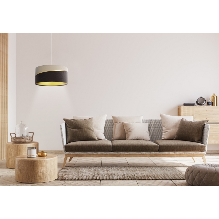 Lestenec na vrvici SWING 1xE27/60W/230V rjav/bež/zlat
