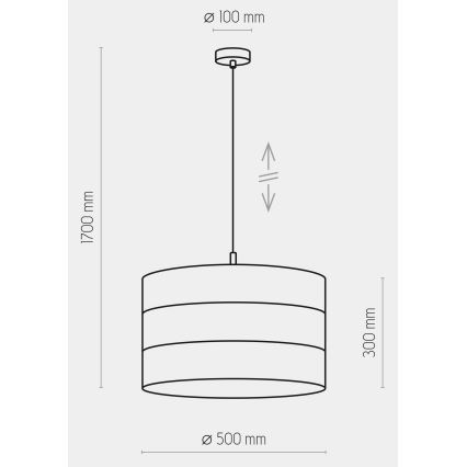 Lestenec na vrvici TAGO 1xE27/25W/230V črn/zlat