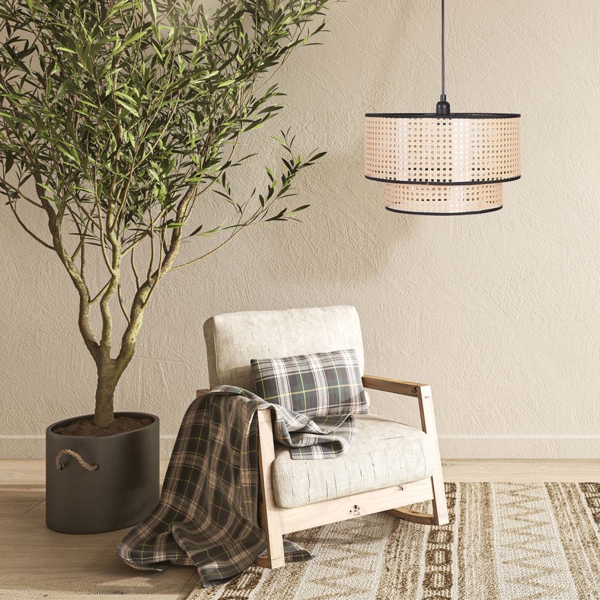 Lestenec na vrvici TAKARA 1xE27/20W/230V pr. 40 cm bež