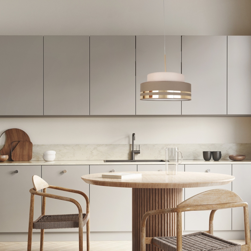Lestenec na vrvici TAMI 1xE27/60W/230V bež/rjava/zlata