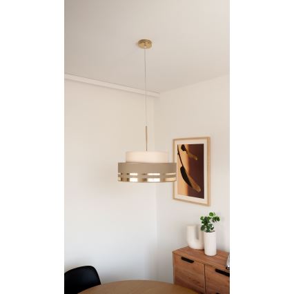 Lestenec na vrvici TAMI 1xE27/60W/230V bež/rjava/zlata