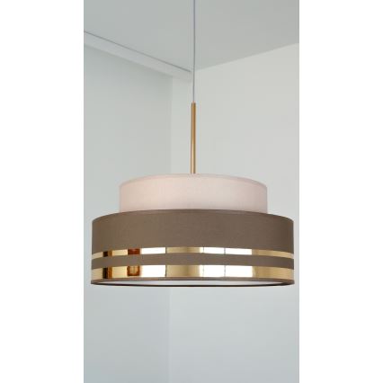 Lestenec na vrvici TAMI 1xE27/60W/230V bež/rjava/zlata