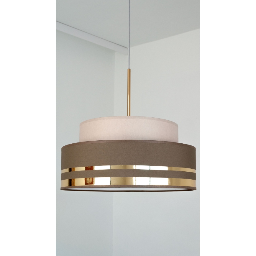 Lestenec na vrvici TAMI 1xE27/60W/230V bež/rjava/zlata