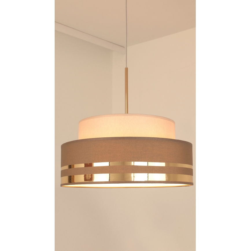 Lestenec na vrvici TAMI 1xE27/60W/230V bež/rjava/zlata
