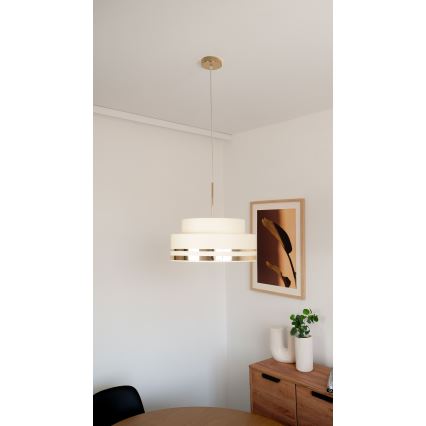 Lestenec na vrvici TAMI 1xE27/60W/230V bež/zlata