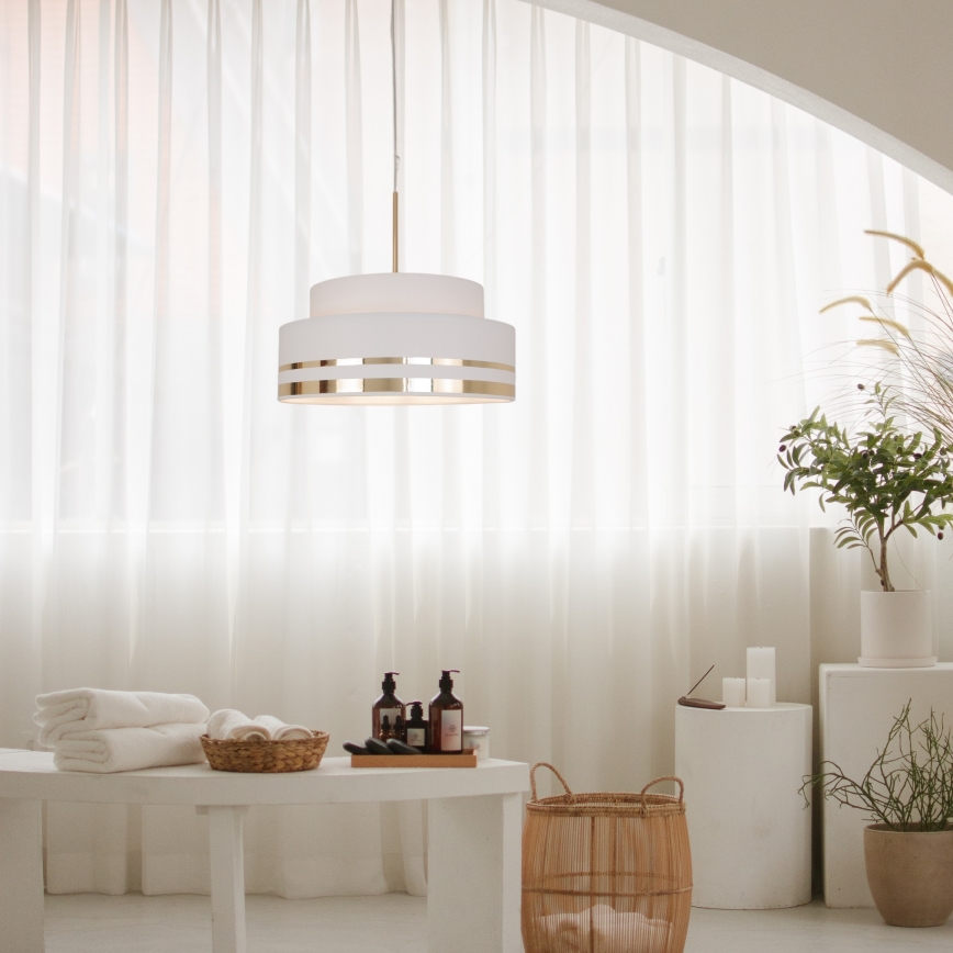 Lestenec na vrvici TAMI 1xE27/60W/230V krem barva/zlata