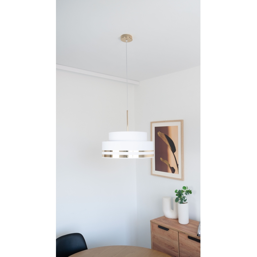 Lestenec na vrvici TAMI 1xE27/60W/230V krem barva/zlata