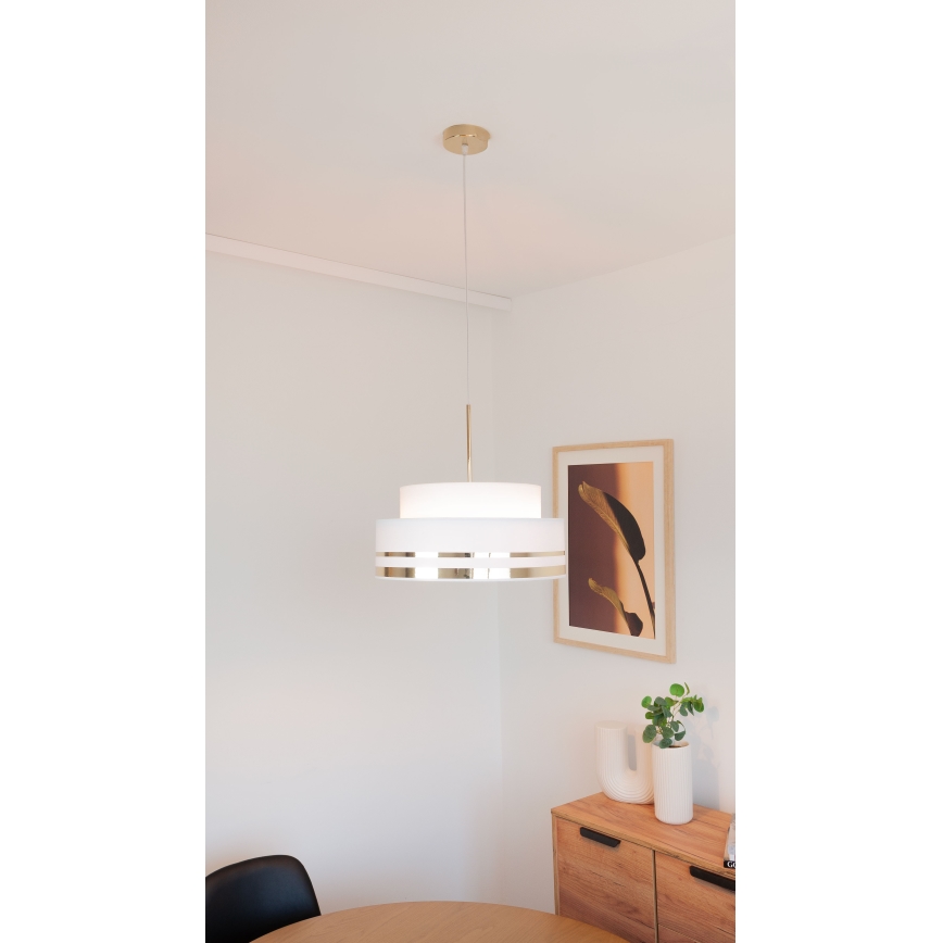 Lestenec na vrvici TAMI 1xE27/60W/230V krem barva/zlata
