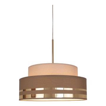 Lestenec na vrvici TAMI 1xE27/60W/230V pr. 40 cm bež/rjava/zlata