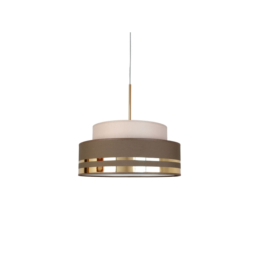 Lestenec na vrvici TAMI 1xE27/60W/230V pr. 40 cm bež/rjava/zlata