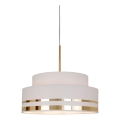 Lestenec na vrvici TAMI 1xE27/60W/230V pr. 40 cm krem barva/zlata