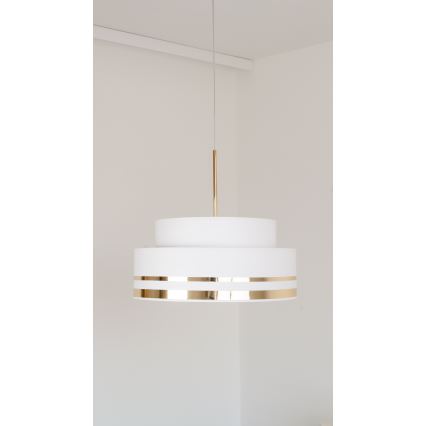 Lestenec na vrvici TAMI 1xE27/60W/230V pr. 40 cm krem barva/zlata