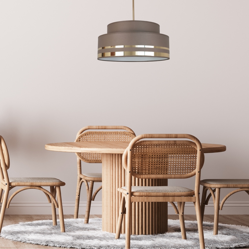 Lestenec na vrvici TAMI 1xE27/60W/230V pr. 40 cm rjava/zlata