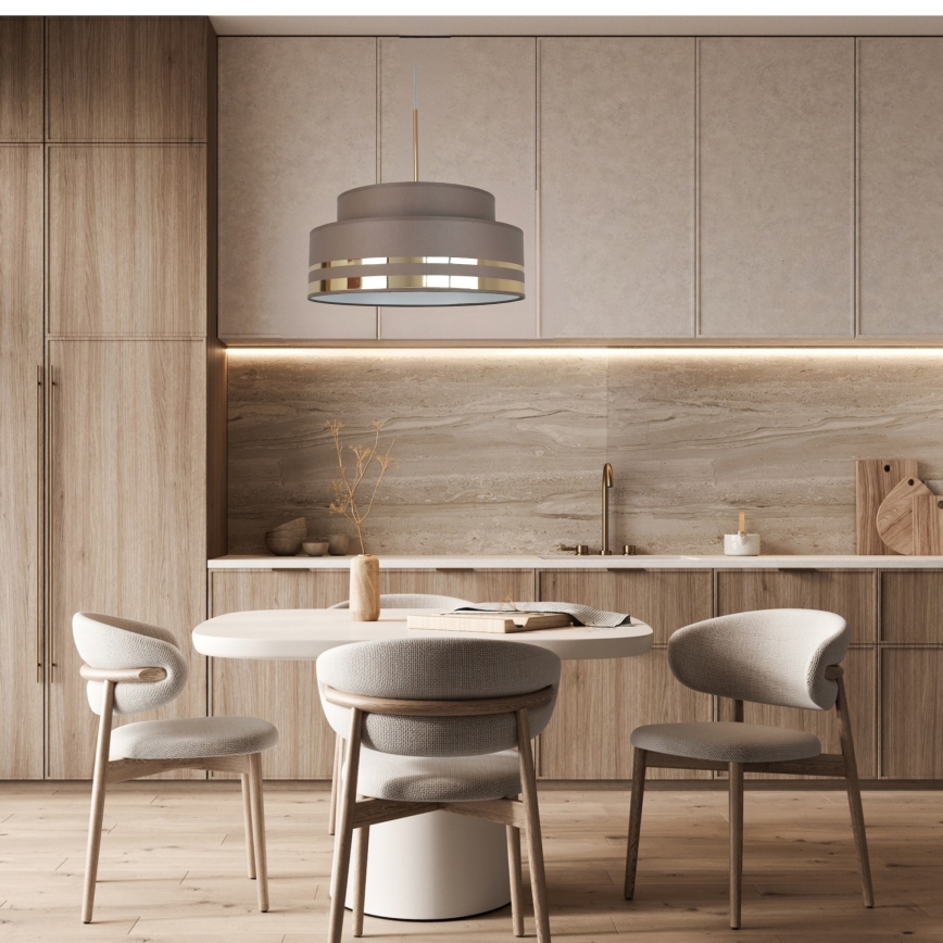 Lestenec na vrvici TAMI 1xE27/60W/230V rjava/zlata