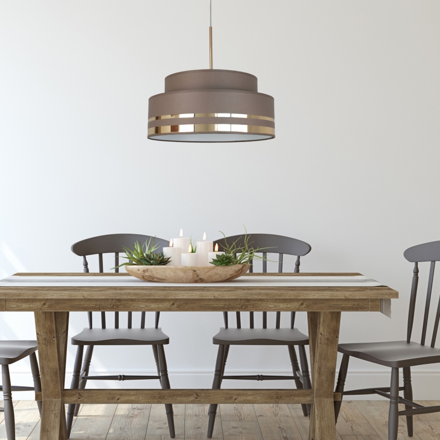 Lestenec na vrvici TAMI 1xE27/60W/230V rjava/zlata