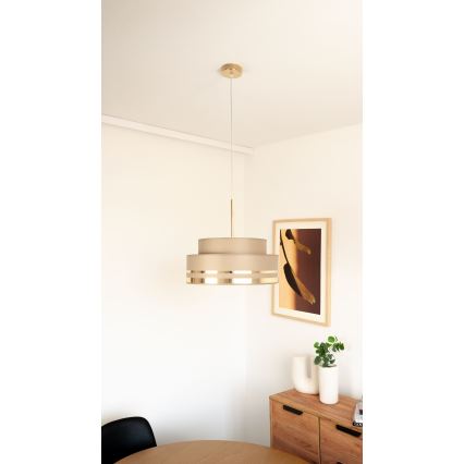 Lestenec na vrvici TAMI 1xE27/60W/230V rjava/zlata