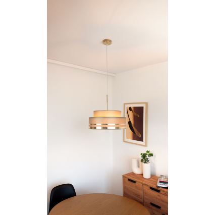 Lestenec na vrvici TAMI 1xE27/60W/230V rjava/zlata