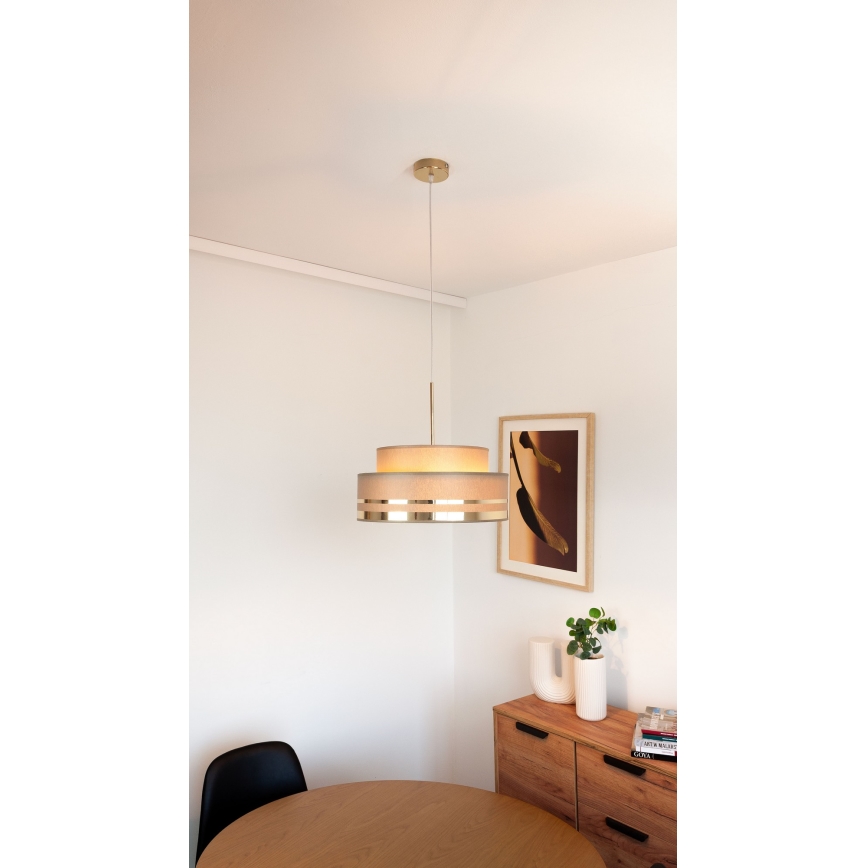 Lestenec na vrvici TAMI 1xE27/60W/230V rjava/zlata