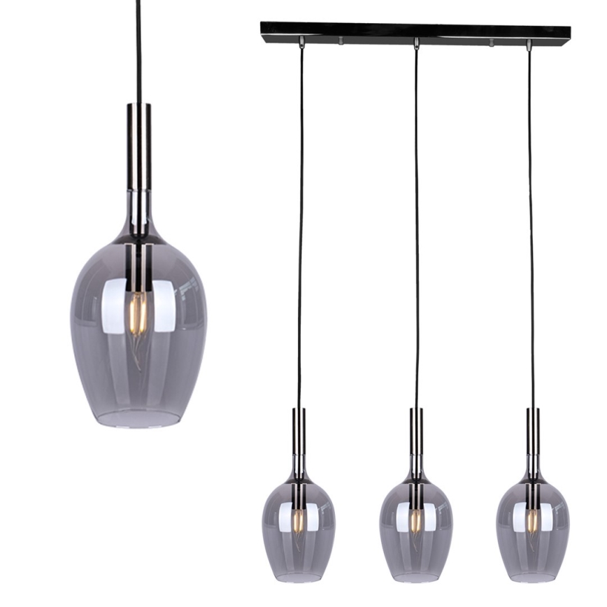 Lestenec na vrvici TANGO 3xE14/40W/230V črn