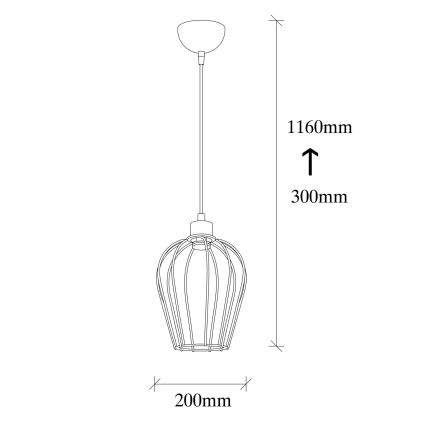 Lestenec na vrvici TEL 1xE27/40W/230V