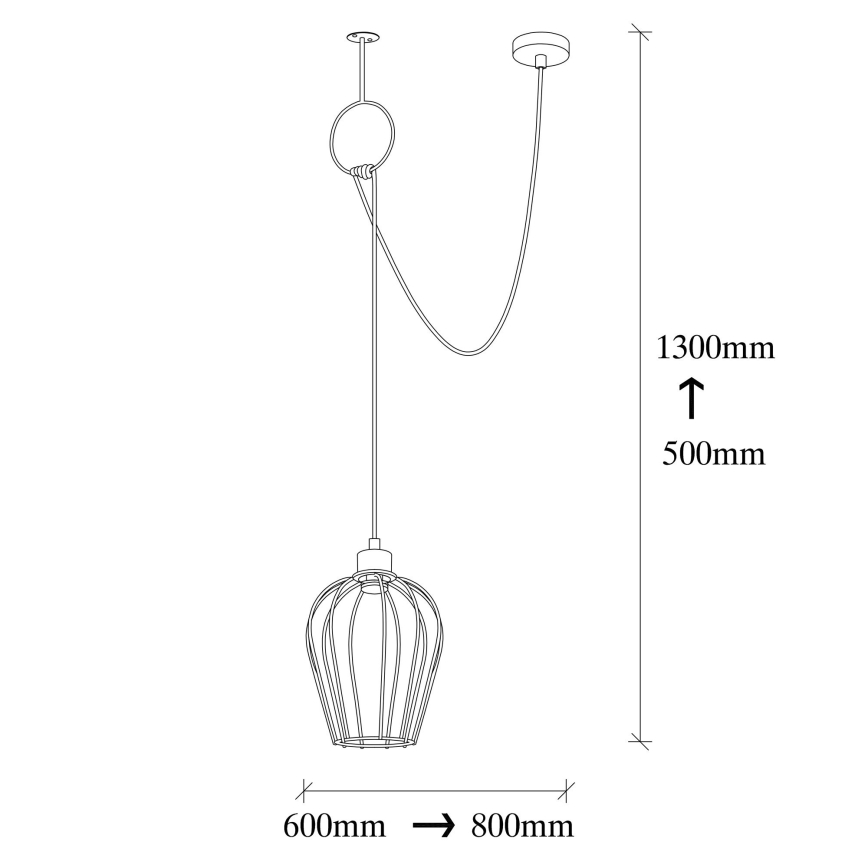 Lestenec na vrvici TEL 1xE27/40W/230V