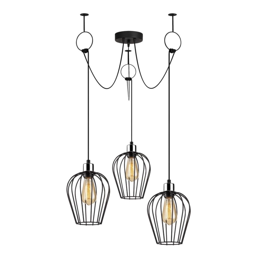 Lestenec na vrvici TEL 3xE27/40W/230V spider