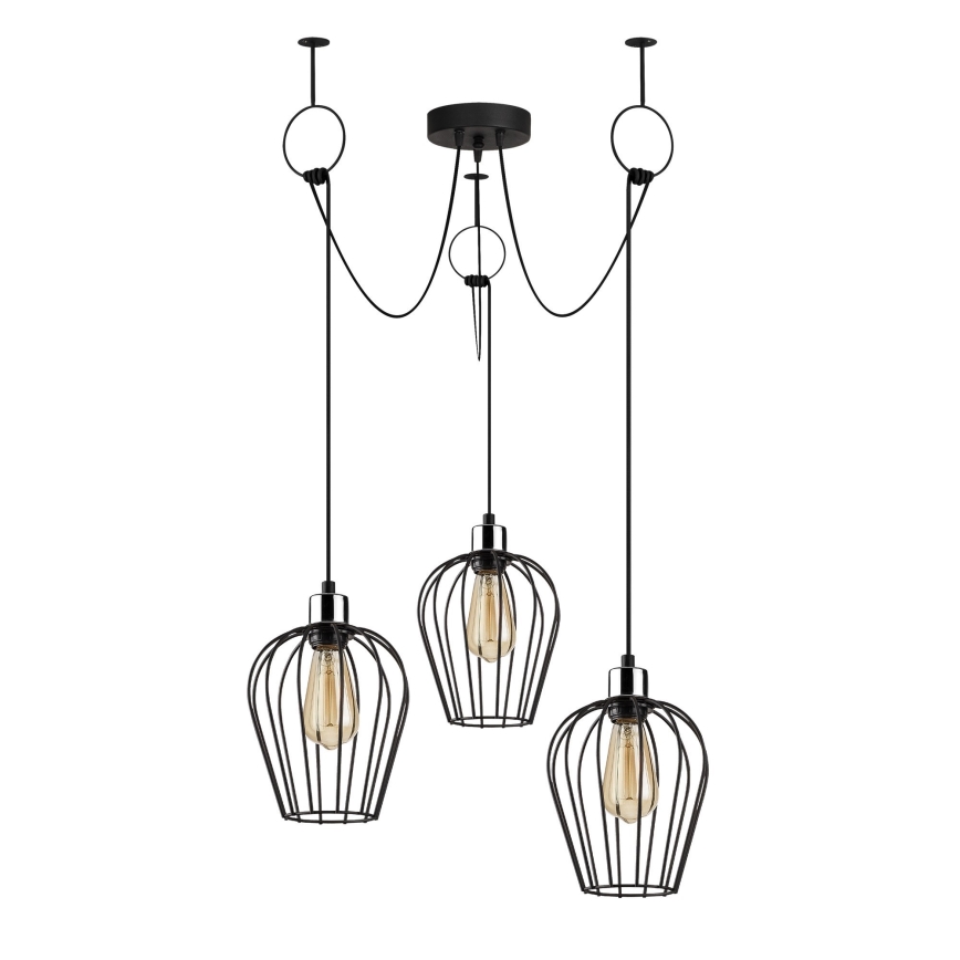 Lestenec na vrvici TEL 3xE27/40W/230V spider