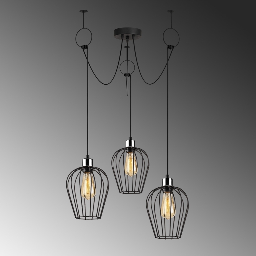 Lestenec na vrvici TEL 3xE27/40W/230V spider