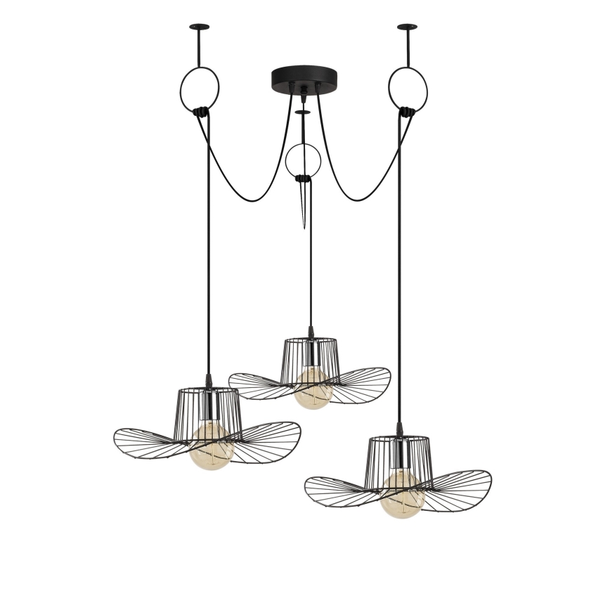 Lestenec na vrvici TEL 3xE27/40W/230V spider