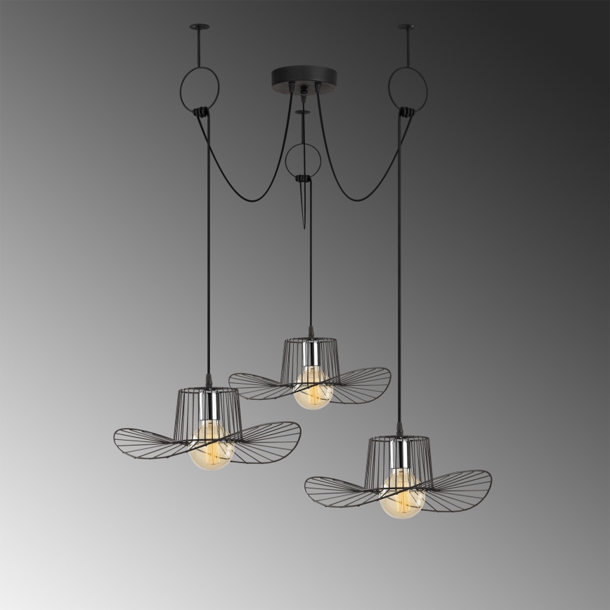 Lestenec na vrvici TEL 3xE27/40W/230V spider