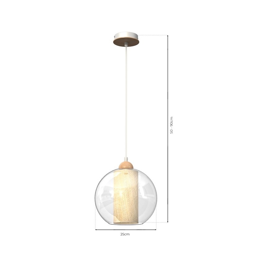 Lestenec na vrvici TELA 1xE27/60W/230V d. 25 cm