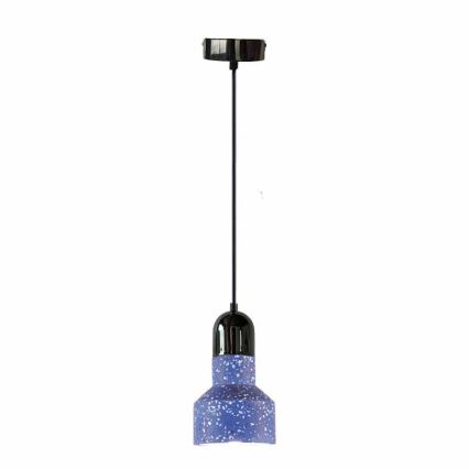 Lestenec na vrvici TERRAZZO 1xE27/60W/230V pr. 12 cm modra