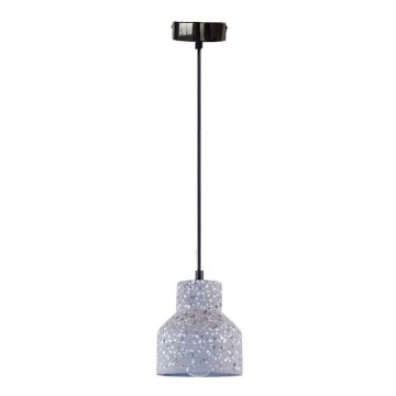 Lestenec na vrvici TERRAZZO 1xE27/60W/230V pr. 12 cm siva
