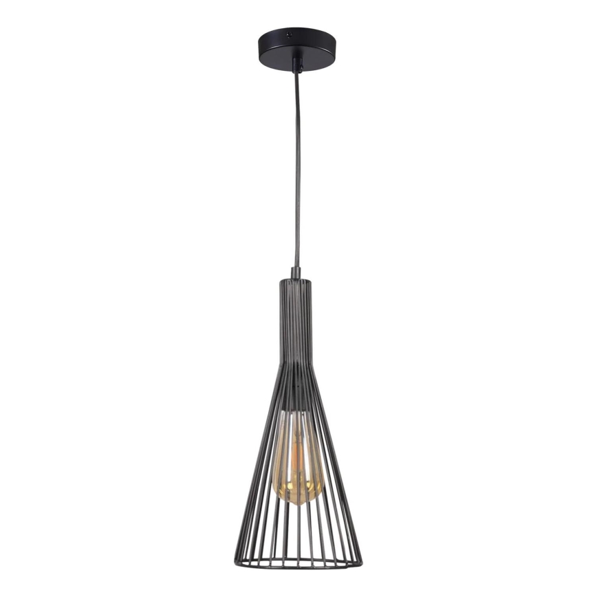 Lestenec na vrvici TIANA 1xE27/20W/230V pr. 15,5 cm črna