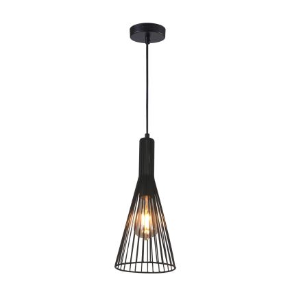Lestenec na vrvici TIANA 1xE27/20W/230V pr. 15,5 cm črna