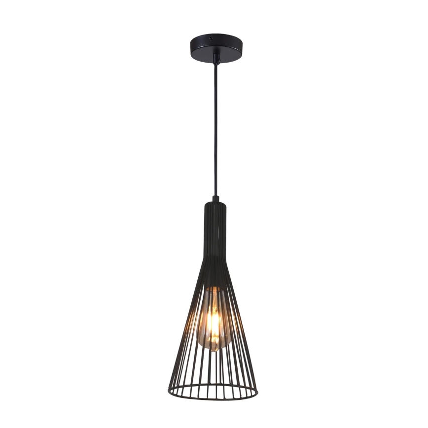 Lestenec na vrvici TIANA 1xE27/20W/230V pr. 15,5 cm črna